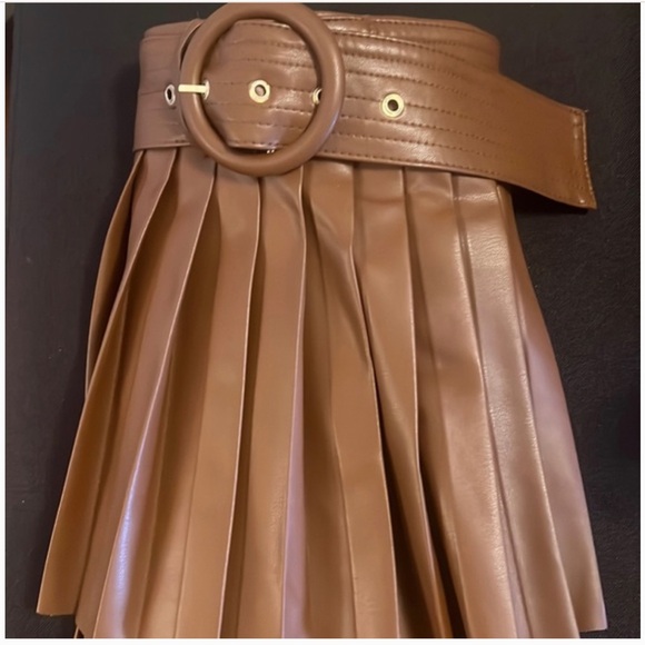 Brown leather skirt - Picture 5 of 5